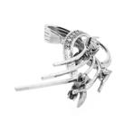 Witgouden fantasie broche met diamant | 0,33 ct., Sieraden, Tassen en Uiterlijk, Broches, Gebruikt, Overige kleuren, Ophalen of Verzenden