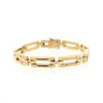 8 Krt. Bismarck schakel armband | 19 cm (gouden armband), Sieraden, Tassen en Uiterlijk, Antieke sieraden, Ophalen of Verzenden