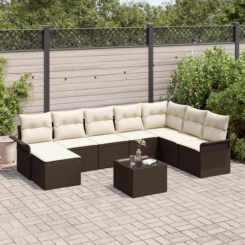 vidaXL Tuinbank 2-zits met opbergruimte en kussens poly, Tuin en Terras, Tuinsets en Loungesets, Nieuw, Rotan, Verzenden