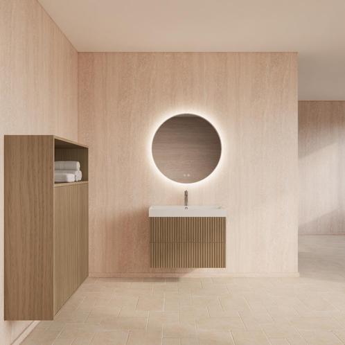 Badmeubelset BWS Hybris Corn Silk Met Wastafel 80 cm, Doe-het-zelf en Verbouw, Sanitair, Bad, Nieuw, Ophalen of Verzenden