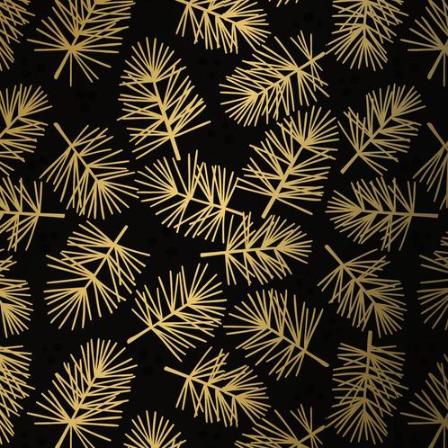 Inpakpapier Kerst Cadeaupapier Pine  Black Gold - Breedte 60, Zakelijke goederen, Partijgoederen en Retail | Verpakking en Verzending
