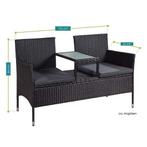 2dekans | Tuinbank Monaco - Polyrotan zwart/grijs, Tuin en Terras, Tuinbanken, Ophalen of Verzenden, Zo goed als nieuw