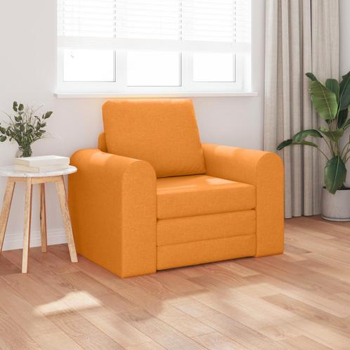 vidaXL Vloersofa Bed 2-in-1 Donkergeel 98x71x83 cm Stof, Huis en Inrichting, Banken | Bankstellen, Nieuw, Minder dan 150 cm, Stof