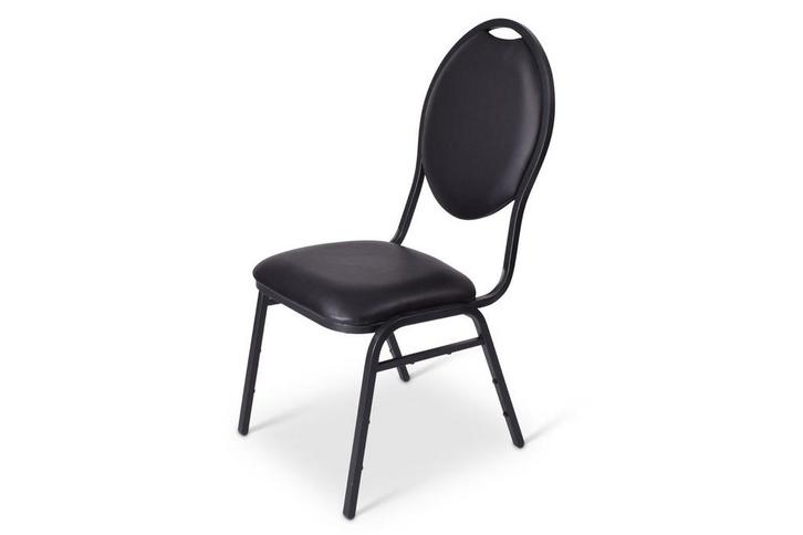 Stapelstoel | Milos - Zwart - skai leer, Huis en Inrichting, Stoelen, Nieuw, Kunststof, Ophalen of Verzenden