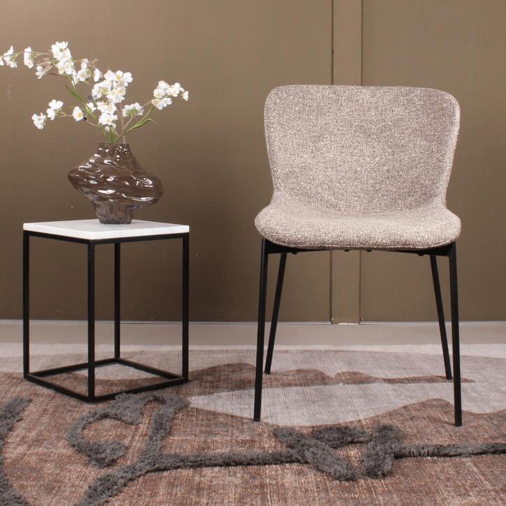 Eetkamerstoel zonder armleuning | Stof | Taupe & Beige |, Huis en Inrichting, Stoelen, Nieuw, Ophalen of Verzenden