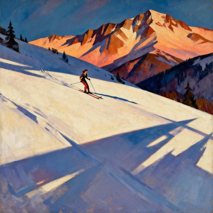 Le Yack - The Golden Run - Hand signed, Antiek en Kunst, Kunst | Schilderijen | Modern