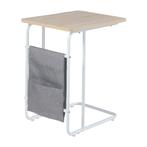 [en.casa] Bureau Dyrøy laptoptafel 56x48x37 cm wit eikenkleu, Huis en Inrichting, Tafels | Bijzettafels, Verzenden, Nieuw