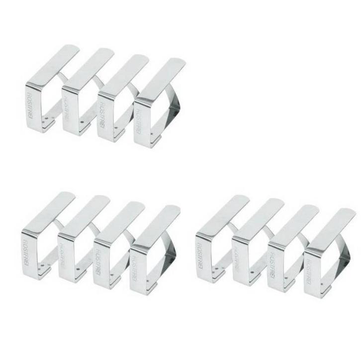 Benson Tafelkleedklemmen - roestvrij staal - verend - set..., Tuin en Terras, Tuinmeubel-accessoires, Nieuw, Ophalen of Verzenden
