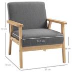 TRUUSK Scandinavische Design Fauteuil Accent Fauteuil Massie, Verzenden, Nieuw