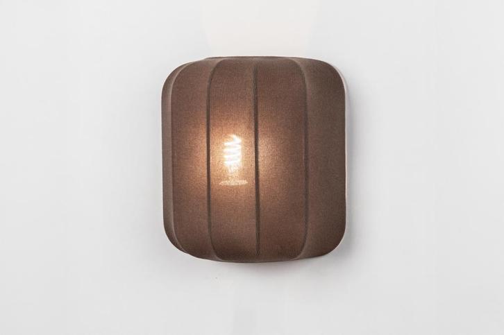 Rietveld Wandlampen - Bruin - Stof, Metaal, Huis en Inrichting, Lampen | Wandlampen, Verzenden