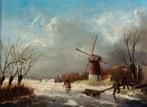 Hollandse School (XIX) - Hollands IJsplezier (NO RESERVE), Antiek en Kunst, Kunst | Schilderijen | Klassiek