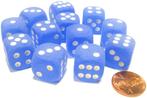 Dice Set - Frost 16mm - Blue-White D6 (12 stuks) | Chessex -, Verzenden, Nieuw