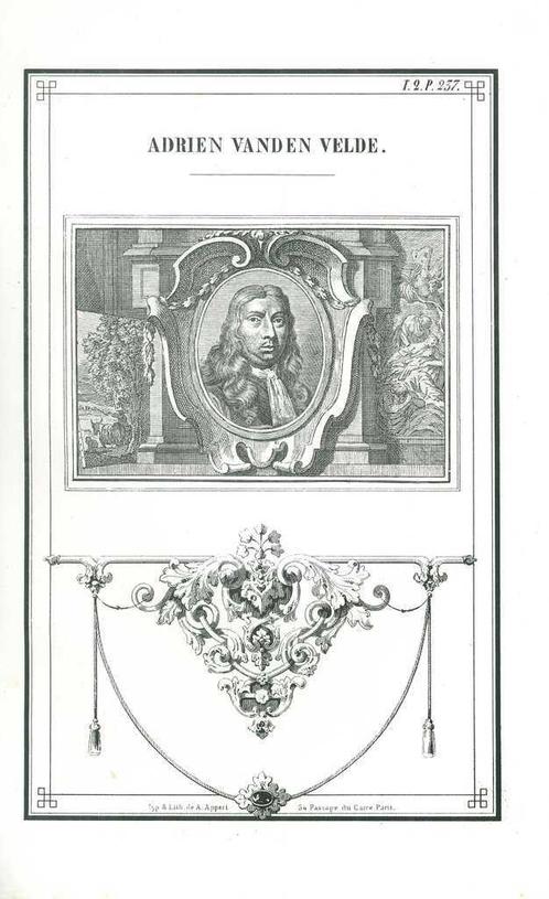 Portrait of Adriaen van de Velde, Antiek en Kunst, Kunst | Etsen en Gravures