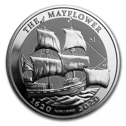 British Virgin Islands - Mayflower 400th Anniversary 1 oz, Postzegels en Munten, Munten | Europa | Niet-Euromunten, Losse munt