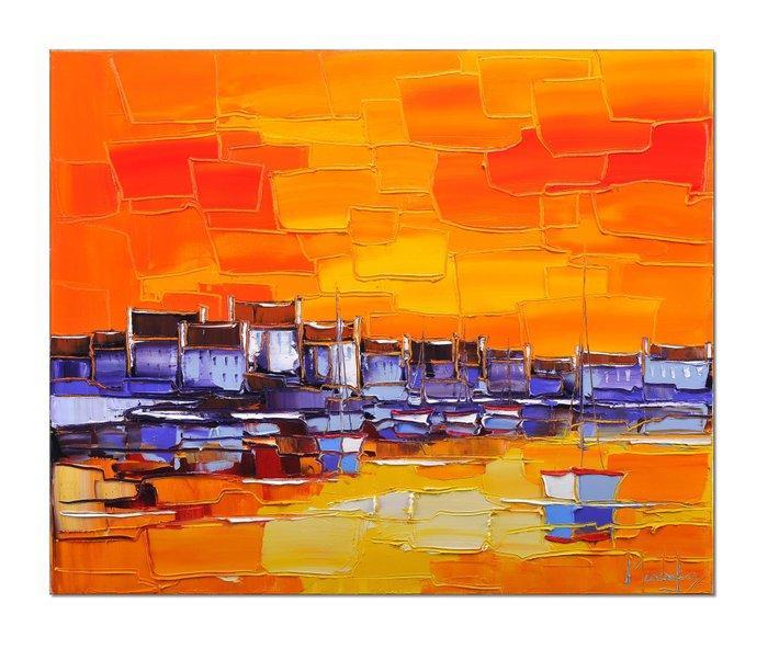 Caroline Mandrafina - Pfleger  Port de Barfleur, Antiek en Kunst, Kunst | Designobjecten