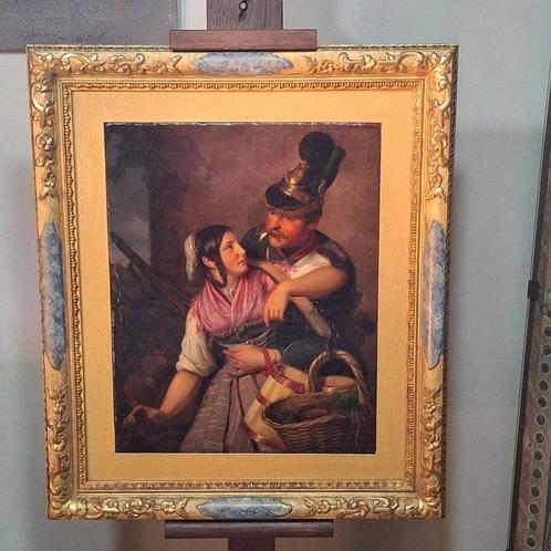 Angelo Inganni (1807-1880) - Corteggiamento, Antiek en Kunst, Kunst | Schilderijen | Klassiek