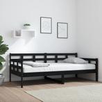vidaXL Slaapbank massief grenenhout zwart 90x190 cm, Huis en Inrichting, 90 cm, Eenpersoons, Verzenden, Zwart