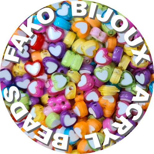 Fako Bijoux® - Acryl Kralen - Hartjes Duo - 8mm - Sieraden, Hobby en Vrije tijd, Kralen en Sieraden maken, Verzenden