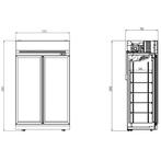Koelkast 2 Glasdeuren 1000L  INS-1000R BL, Gebruikt, Koelen en Vriezen