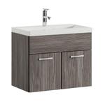 Badkamermeubel Montreal Set 01 60 x 35 cm Grijs Eiken, Huis en Inrichting, Badkamer | Badkamermeubels, Verzenden, Nieuw, Wastafelkast