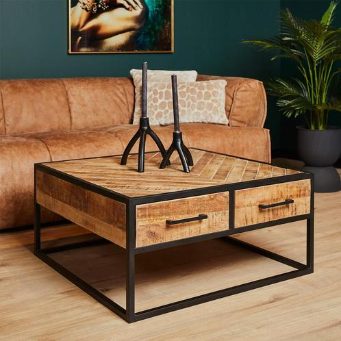 *WOONWINKEL* Starfurn Arlington Vierkante Salontafel Visgraa, Huis en Inrichting, Tafels | Salontafels, Nieuw, Verzenden