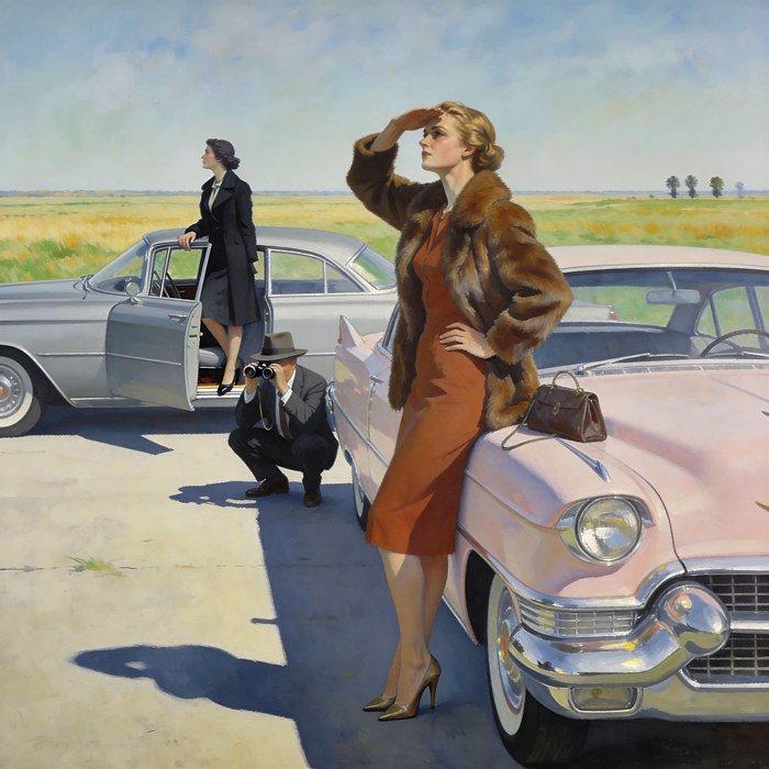 Le Yack - The Last Stop - Hand signed, Antiek en Kunst, Kunst | Schilderijen | Modern