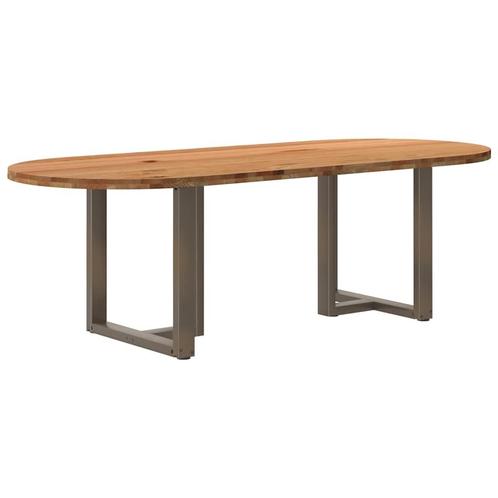 vidaXL Eettafel 240x100x74 cm ovaal massief eikenhout, Huis en Inrichting, Tafels | Eettafels, Nieuw, Verzenden