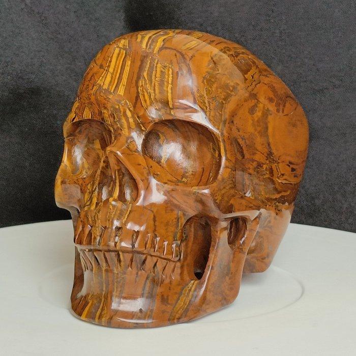 Buitengewone menselijk schedel met de hand gesneden uit, Verzamelen, Mineralen en Fossielen