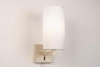Rietveld Wandlampen - Wit, Beige, Zand - Stof, Metaal, Verzenden, Nieuw