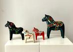 Figuur - Hout, Vier mooie oude Dala houtenpaarden uit Zweden, Antiek en Kunst