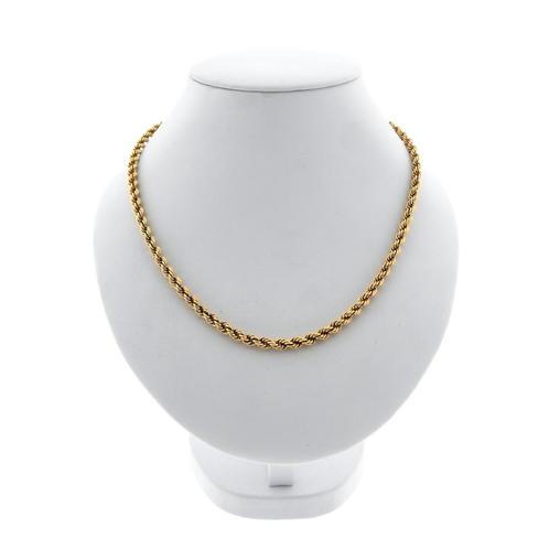 Gouden gedraaide schakel ketting | 42 cm (gouden ketting), Sieraden, Tassen en Uiterlijk, Kettingen, Overige kleuren, Gebruikt