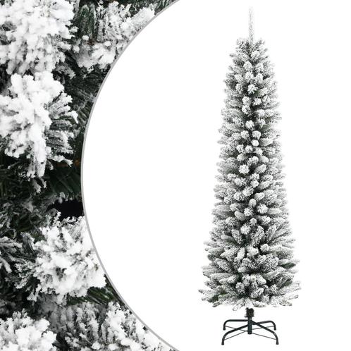 vidaXL Kunstkerstboom met sneeuw smal 210 cm PVC en PE, Diversen, Kerst, Nieuw, Verzenden