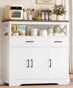 Witte Buffetkast met Lades, Deuren en Werkblad, Verzenden, Nieuw