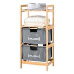 [en.casa] Badkamerrek Evijärvi met 2 manden 96x44x34 cm bamb, Huis en Inrichting, Badkamer | Badkamermeubels, Verzenden, Nieuw