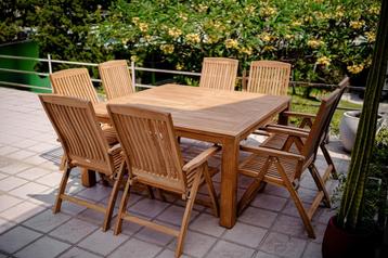 Teak Tuintafel Vierkant | 160x160x75 beschikbaar voor biedingen