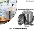 4x Set RVS IJsemmer met Tang voor Jouw Thuisbar en Feestjes, Verzenden