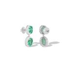 Oorstekers - 18 karaat Witgoud - 9.24ct. tw. Smaragd -, Sieraden, Tassen en Uiterlijk, Antieke sieraden