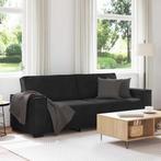 vidaXL Driezitsbank 180 cm fluweel zwart, Huis en Inrichting, Banken | Bankstellen, Verzenden, Nieuw, Driepersoons, Stof