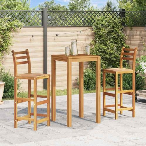 vidaXL Barkrukken 2 st massief acaciahout, Tuin en Terras, Tuinstoelen, Nieuw, Hout, Verzenden