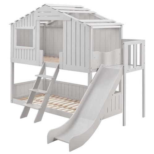 Kinderboomhutbed - 90x200cm - Wit, Kinderen en Baby's, Kinderkamer | Bedden, Nieuw, Verzenden
