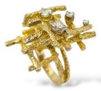 Ring - 14 karaat Geel goud, Moderne grote 14K gouden ring, Sieraden, Tassen en Uiterlijk, Ringen, Nieuw