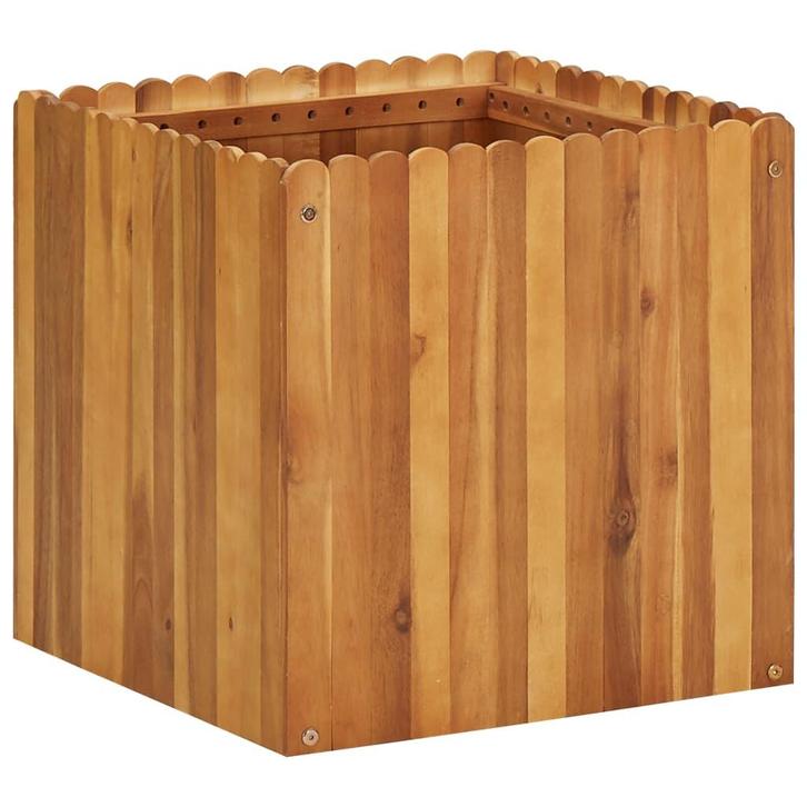 vidaXL Plantenbak verhoogd 50x50x50 cm massief acaciahout, Tuin en Terras, Bloembakken en Plantenbakken, Minder dan 60 cm, Nieuw
