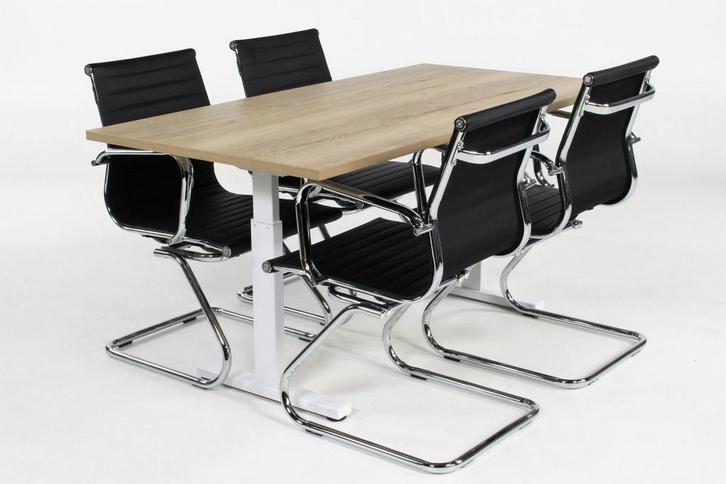 Spreektafel TUBE wit-eiken 160x80, Zakelijke goederen, Kantoor en Winkelinrichting | Kantoormeubilair en Inrichting, Ophalen of Verzenden