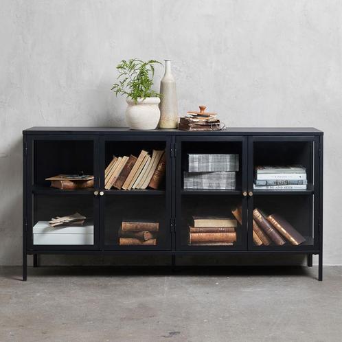 *WOONWINKEL* Metalen Dressoir 4 Deuren, Huis en Inrichting, Kasten | Dressoirs, Nieuw, Verzenden