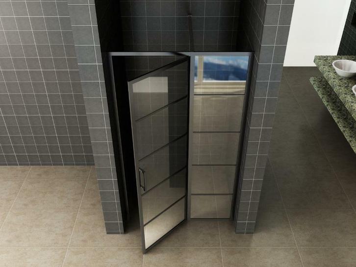 Matzwarte douchedeuren, douchewanden en zwarte inloopdouches, Doe-het-zelf en Verbouw, Sanitair, Douche, Nieuw, Chroom, Glas, Rvs