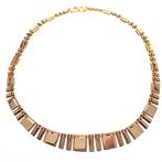 Gouden dames collier; Fantasie | 40 cm (ketting) (ketting), Sieraden, Tassen en Uiterlijk, Kettingen, Ophalen of Verzenden, Gebruikt
