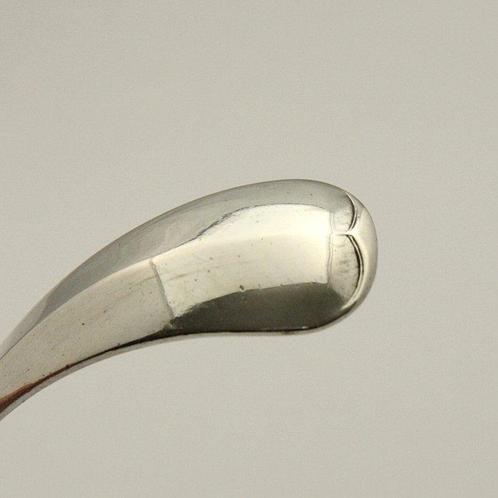 Antieke (1919) sauslepel met gebogen steel - Van Kempen -, Antiek en Kunst, Antiek | Goud en Zilver