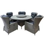 Marina Riccione dining tuinset 150 cm 7-delig grijs, Ophalen of Verzenden, Nieuw, Wicker