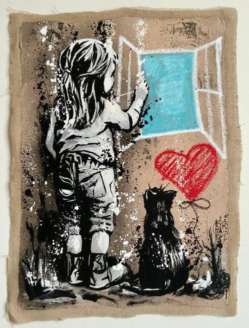 Elisée Skayzoo (1984) - La jeune fille artiste et la fenêtre, Antiek en Kunst, Kunst | Schilderijen | Modern
