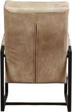 Taupe leren industriële design fauteuils - Kenia Leer Taupe, Huis en Inrichting, Fauteuils, Nieuw, Ophalen of Verzenden, 50 tot 75 cm
